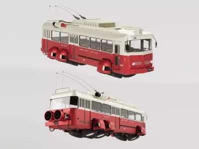 Sci-Fi Trolleybus Berliet Vetra VA3 B2 Free 3D model