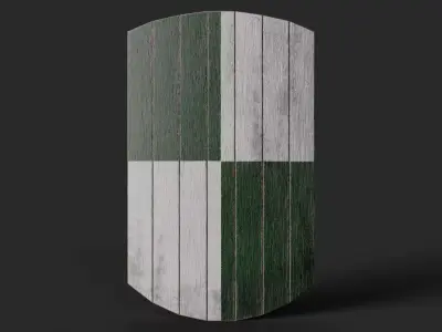 Slavic square wooden shield-painted checker symbol Low-poly 3D model
