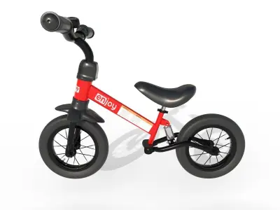 Bicycle balance bike for toddlers Low-poly 3D model