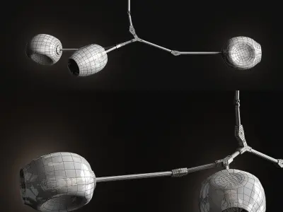 Branching bubble 3 lamps 2 3D model