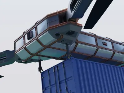 Sci Fi industrial mega Cargo Drone 3D model