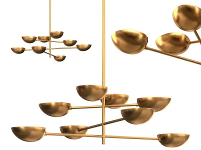 LUCA CHANDELIER - VINTAGE BRASS 3D model