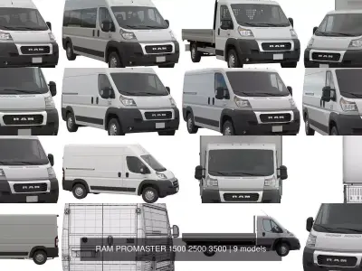 RAM PROMASTER 1500 2500 3500 3D Model Pack