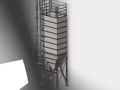Filter metal tower with ladder Free 3D model