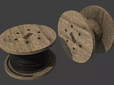 Cable coil Low-poly 3D model by kanistrastudio