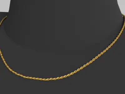 Photorealistic Endless Rope Necklace 3D model
