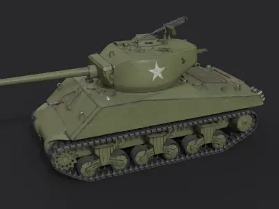 M4A3E2 Sherman Jumbo  Low-poly 3D model