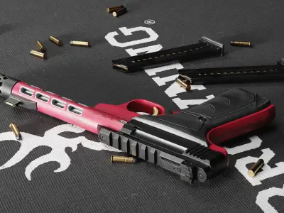 Browning Buck Mark Plus Vision UFX Red gun Low-poly 3D model
