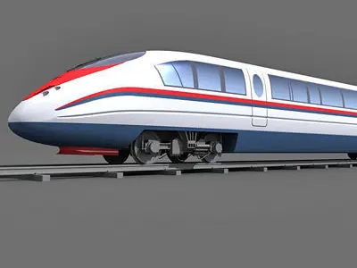 Red Speed Train 4 3D model