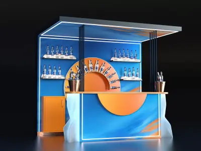 Event Bar Stand Brand Exhibition Booth 3D model