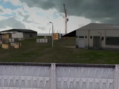 Industrial Area Low-poly 3D model