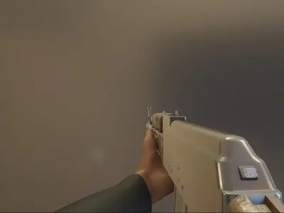 AK  Weapon Model with Rigged Arms Free 3D model