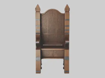 Medievalchair Model Low-poly 3D model