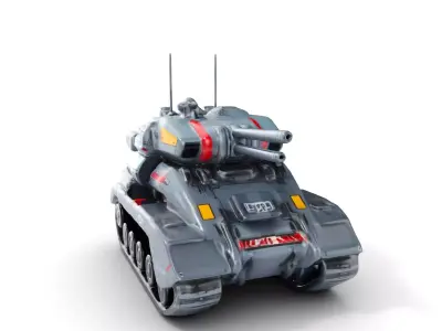 Futuristic Tank Model Pack with HighDetail Design Low-poly 3D model