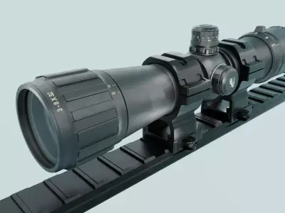 Precision 8X Gun Scope - High-Quality 3D Model 3D model