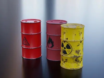Barrel hazard barrels Low-poly 3D model