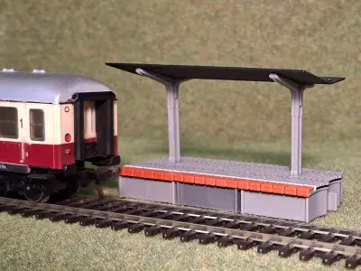 Single Edge Platform Roof1 1-87 FDM color 3D print model