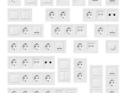 Schneider Asfora sockets 3D model