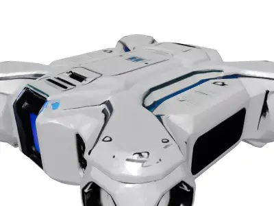 SciFi Futuristic Ground Hover Drone 3D model