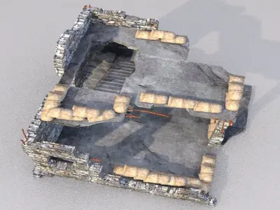 outpost ruins place Low-poly 3D model