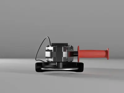 generic angle grinder Low-poly 3D model