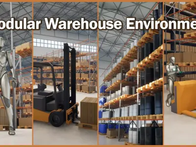 Warehouse Storage Pack Low-poly 3D model purchase