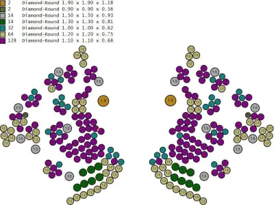 peacock pendant and earring 3D print model