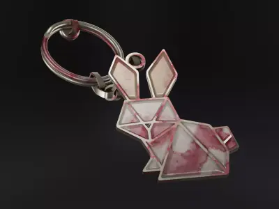 Keychain bunny Low-poly 3D model