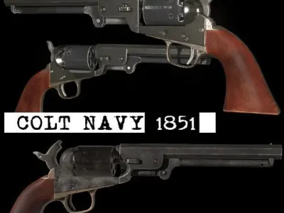 Colt Navy 1851 Low-poly 3D model purchase