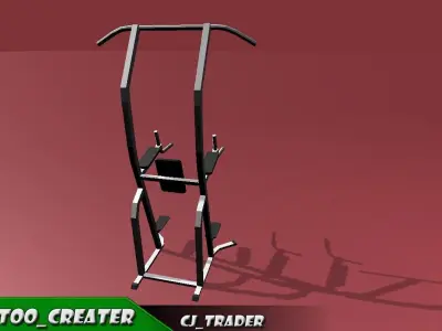 Gym Pull-Up Machine Low-poly 3D model Low-poly 3D model