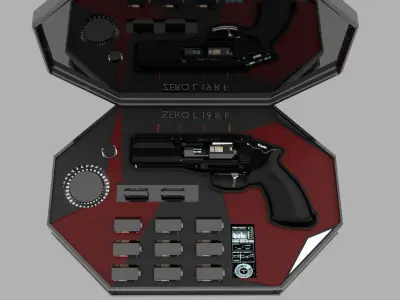 Zero L 19 R F sci fi revolver Low-poly 3D model
