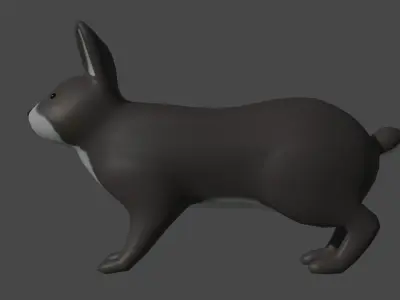 LowPoly Rabbit donkey Low-poly 3D model