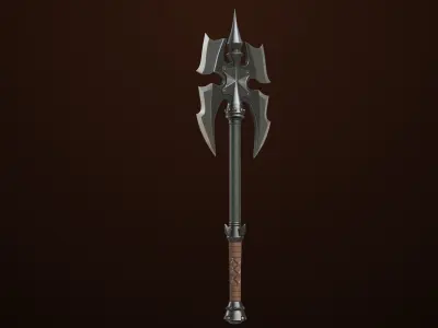 Battle Axe 03 All PBR Unity UE Textures Included Low-poly 3D model