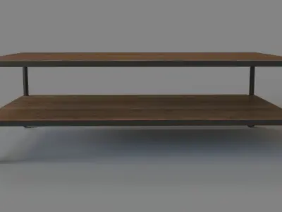 Dutch Industrial Coffee Table And Rust Metal 3D model