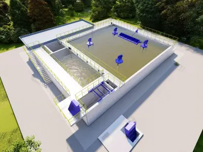 Wastewater treatment system 3D model