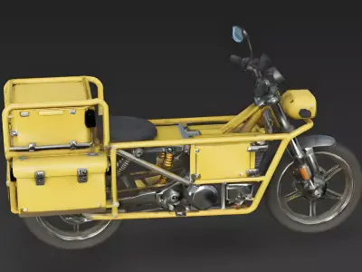 Realistic Urban Cargo Bike 3D Model Low-poly 3D model