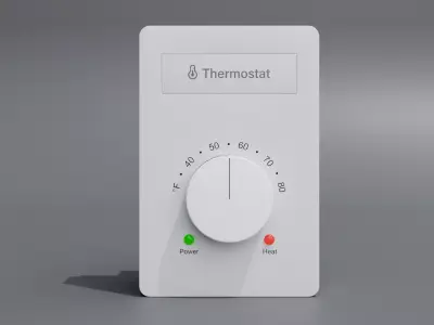 Wall-Mounted Digital Thermostat - Smart Home Climate Control 3D model