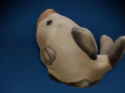 Ceramic Fish Photoscan Low-poly 3D model