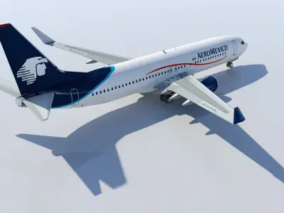 B737-800 Static Lowpoly Includes Blank and Aeromexico Low-poly 3D model