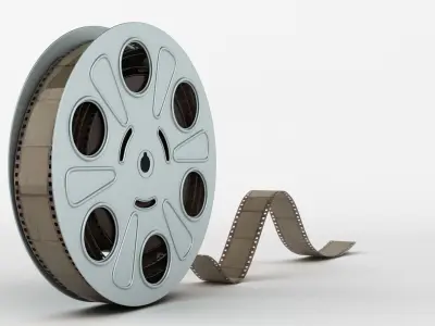 Film strip in a babin Low-poly 3D model