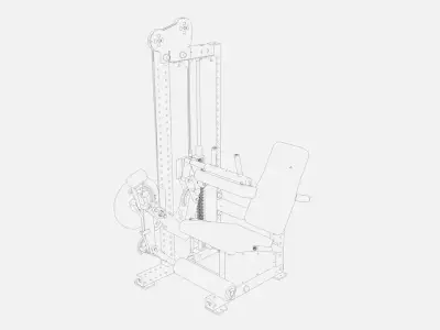 Commercial-grade leg extension and leg curl 3D model