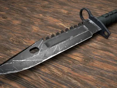 Tactical Knife Low-poly 3D model order