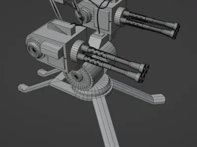 Turret Low-poly 3D model shop
