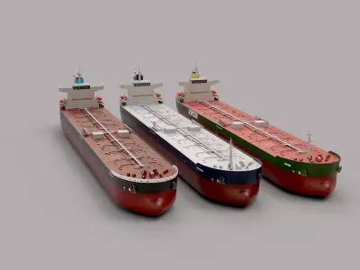  PANAMAX  tankers 3 color Low-poly 3D model