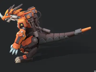 Tyrannosaurus robot Low-poly 3D model