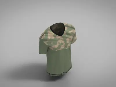 Military Outfit - T-shirt Low-poly 3D model 56