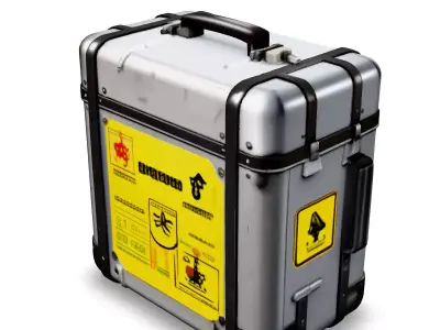 Metal Biohazard Suitcase Game Asset Low-poly 3D model