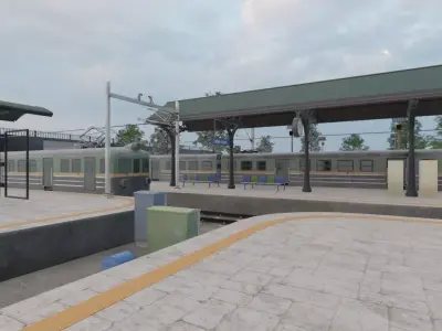 Train Station Scene 3D model