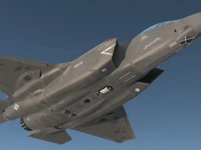 Stealth Multirole Fighter F 35 Lightning II Rigged 3D model
