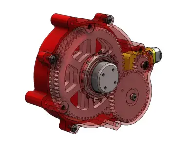 Yellow DC Motor Gearbox  3D print model